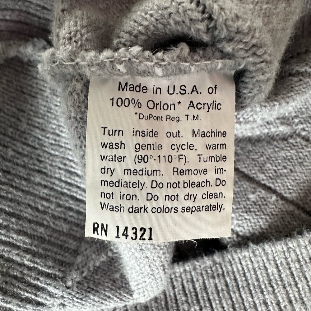 Christian Dior Vintage Men’s Diamond Weave Gray Sweater - Made In USA | Size L - Picture 3 of 6